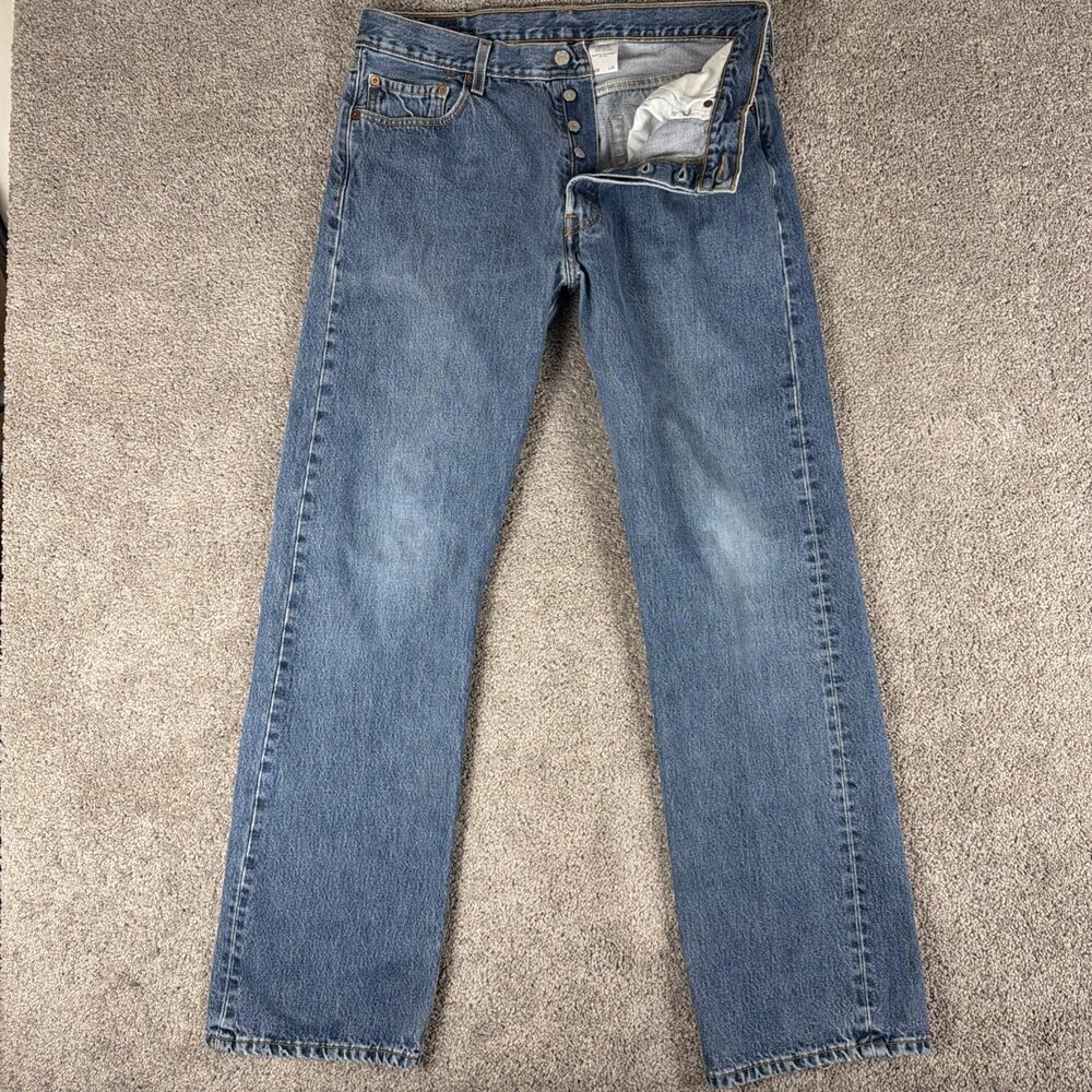 Vtg Levis 501 Jeans Men 36x34 (Fit 33x33) Faded Denim Straight Leg Denim Y2K